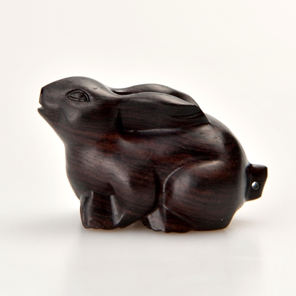 图片 属相兔子（紫光檀）