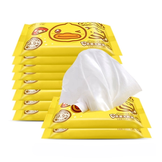 图片 B.Duck Baby 手口湿巾 10片×10包