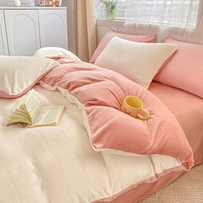 图片 姿霖牛奶绒双拼四件套YS