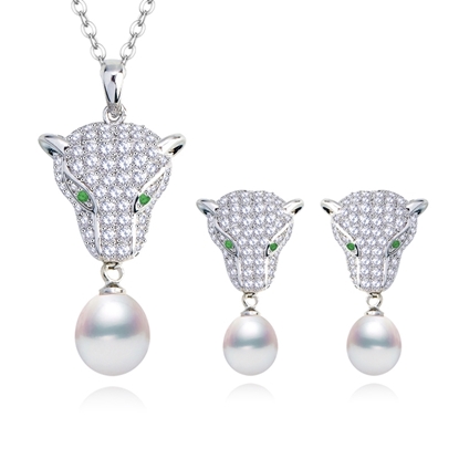 图片 奥利维拉一路豹发珍珠吊坠耳钉套装2740