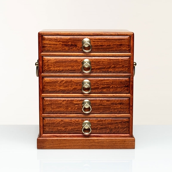 图片 小五斗柜（缅甸花梨）首饰盒