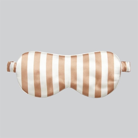 图片 汉珍玉丝 全真丝眼罩（卡其条纹）23*10cm
