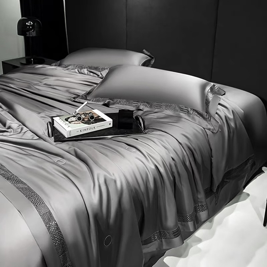 图片 汉珍玉丝  可水洗蚕丝被（纯灰色）200*230cm