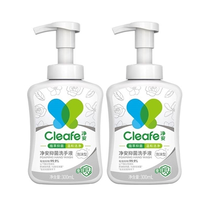 图片 净安（Cleafe）抑菌洗手液(泡沫型)300ml*2瓶（栀子花味）