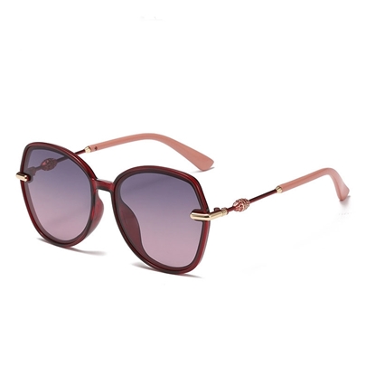 图片 潮流太阳镜2068  【酒红框上紫下粉】