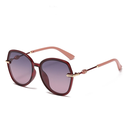 图片 潮流太阳镜2068  【酒红框上紫下粉】