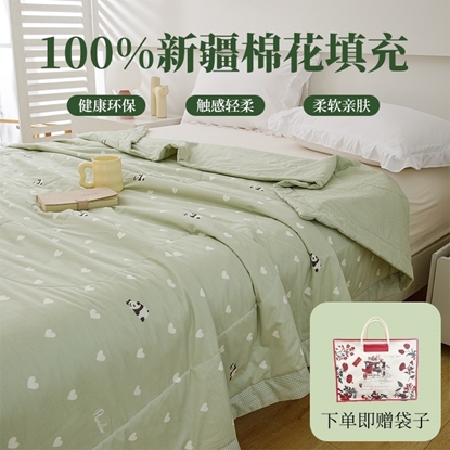图片 新疆棉花夏凉被-熊猫盼盼150*200cm