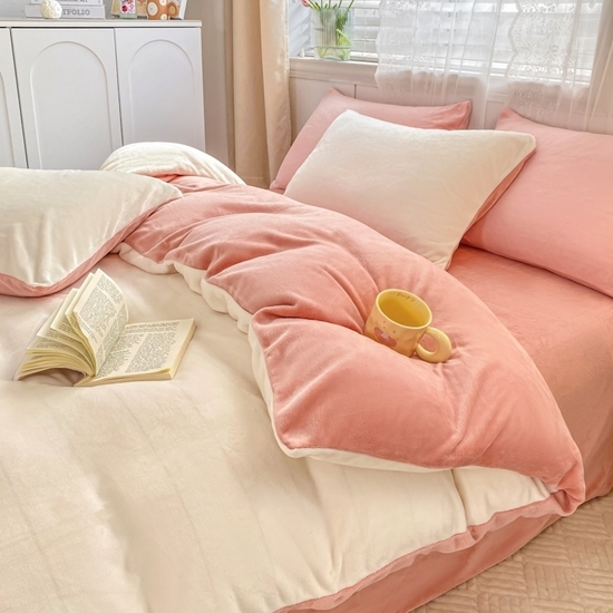 图片 姿霖牛奶绒双拼四件套YS