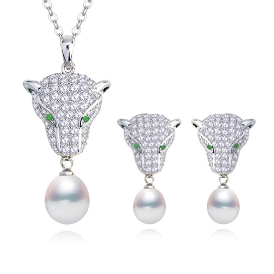 图片 奥利维拉一路豹发珍珠吊坠耳钉套装2740