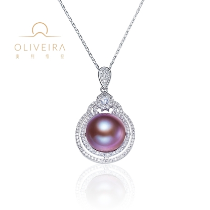 图片 奥利维拉淡水爱迪生珍珠永结同心吊坠333005
