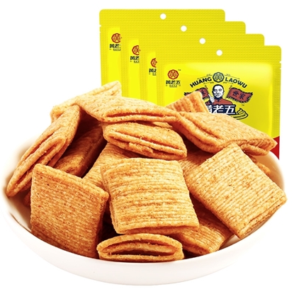 图片 黄老五 小麦锅巴酥4袋（烧烤味170g*2袋+香辣味170g*2袋）